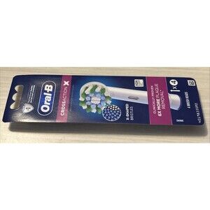 NEW! 2X Oral-B Cross Action Electric Toothbrush Replacement Brush Heads 4 Count